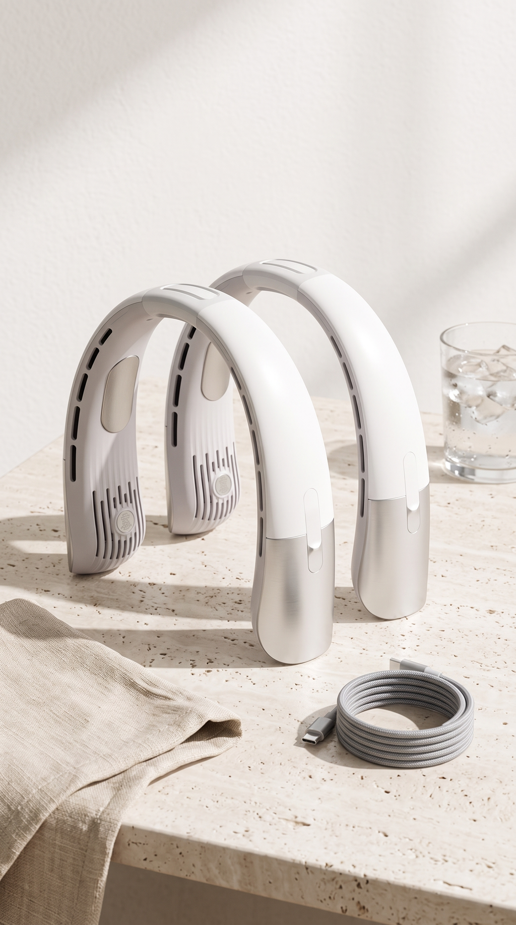 Lot de trois ventilateurs de cou ZEPHILA avec câble de charge USB-C