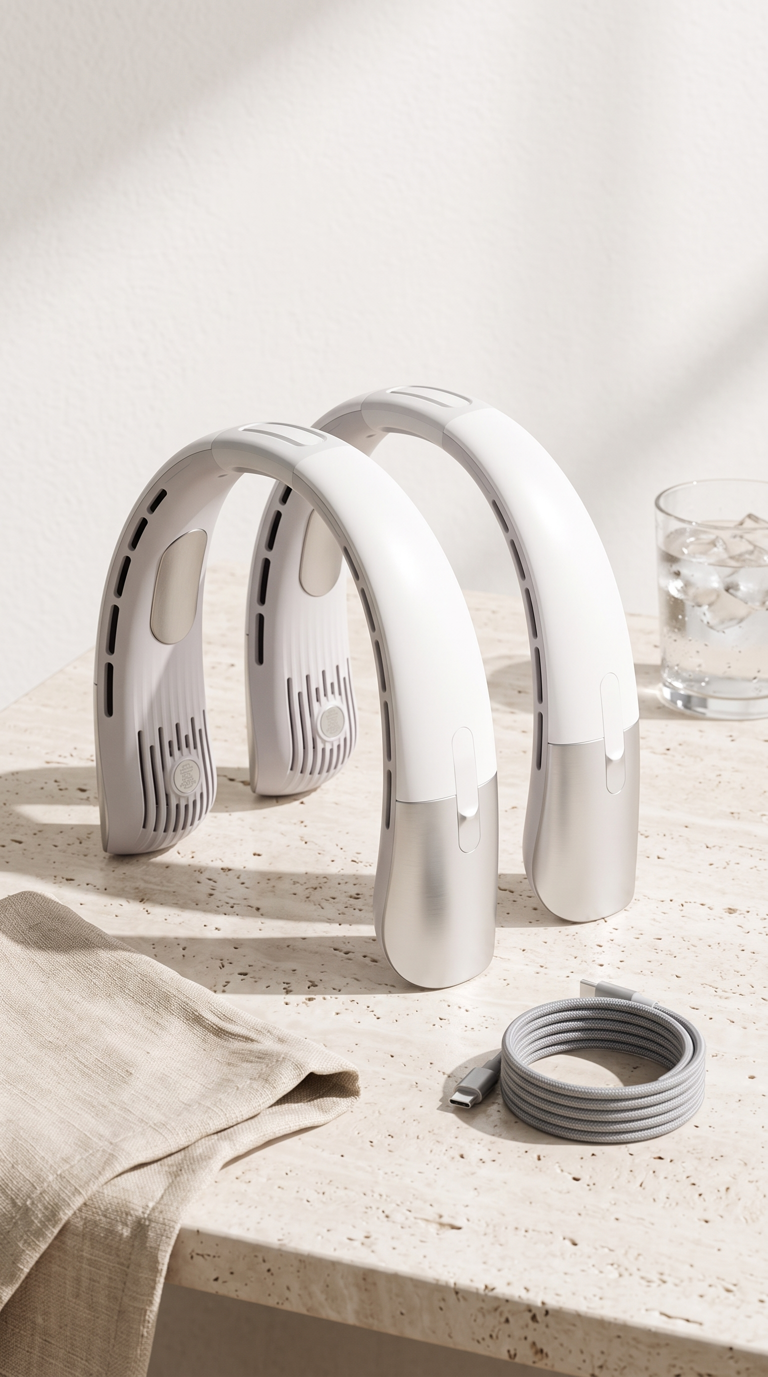 Lot de trois ventilateurs de cou ZEPHILA avec câble de charge USB-C